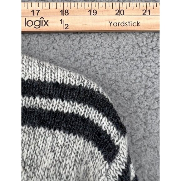 VTG Panache Women's V-neck Wool Blend Grey & Black Sweater Size M Made in U.S.A. - Picture 4 of 10